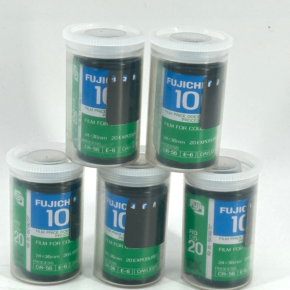 Fujichrome 100 Color Slide Film 35mm 20 Exposures E-6 Process Lot of 5 Rolls
